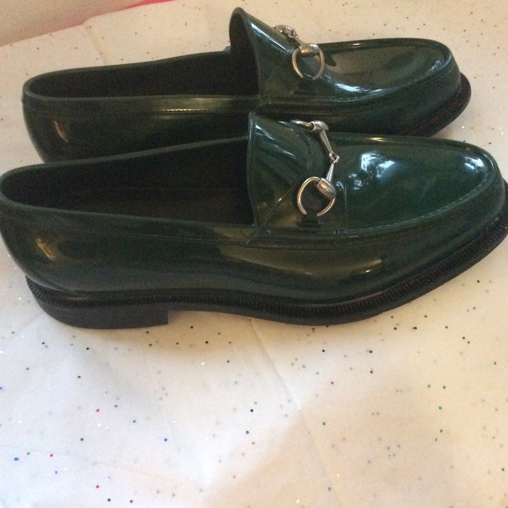 Gucci Rubber Horsebit Green loafers